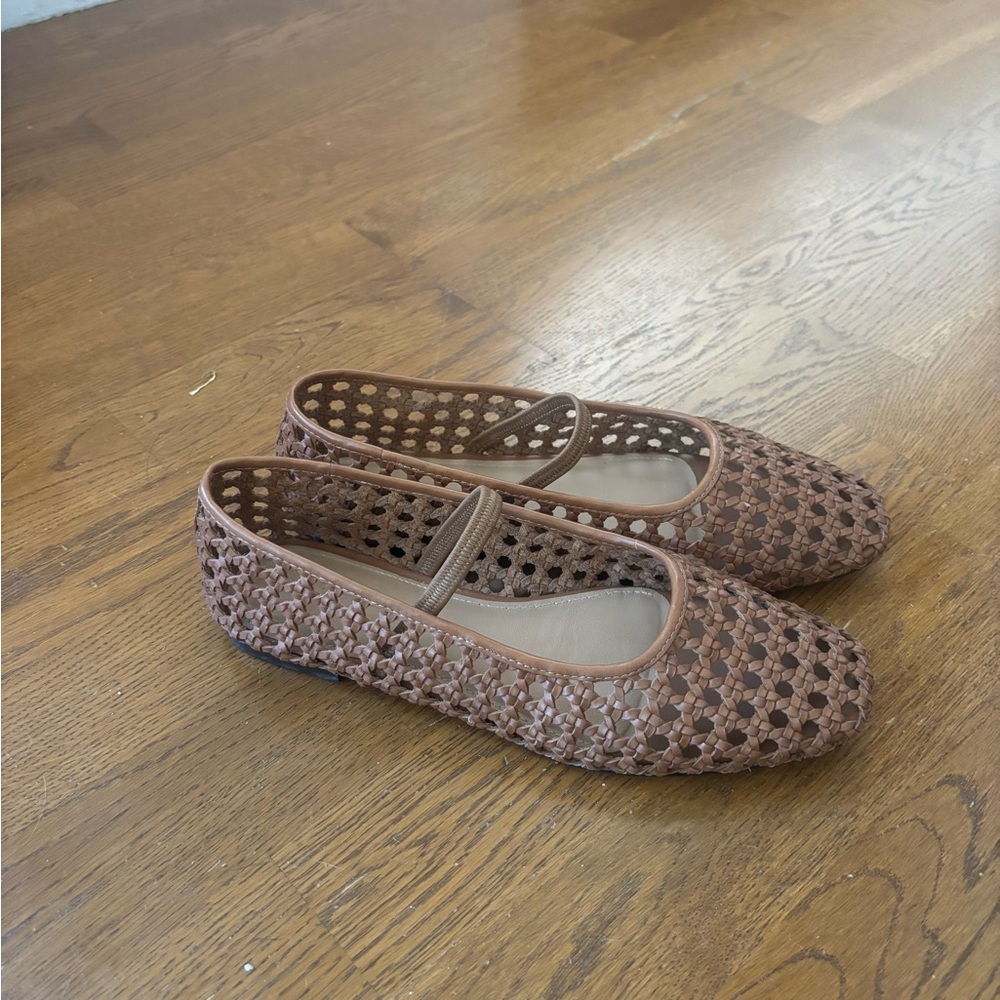 Madewell Greta Woven Ballet Flats in Desert Camel